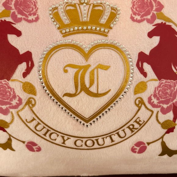 Juicy Couture Blush Pink Soft Pouch Bag with Regal Design NWT - Picture 4 of 8